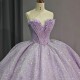 2024 Purple Quinceanera Dresses Surprise Price Beading Sequins Strapless Ball Gowns Princess Graduation Vestidos De 15 Anos