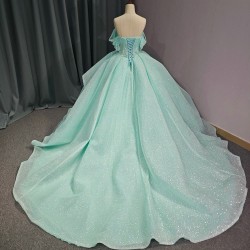 Corset Ball Gown 2024 Tulle Lace Scoop Off the Shoulder Floor Length Customized Quinceanera Anos Vestido Drop Shipping