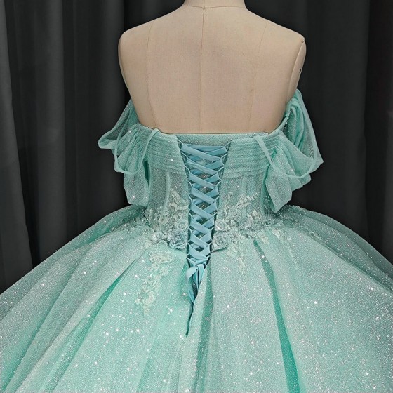 Corset Ball Gown 2024 Tulle Lace Scoop Off the Shoulder Floor Length Customized Quinceanera Anos Vestido Drop Shipping