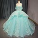 Corset Ball Gown 2024 Tulle Lace Scoop Off the Shoulder Floor Length Customized Quinceanera Anos Vestido Drop Shipping