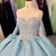2025 Blue Quinceanera Dress Sweet 15 Evening Dress Crystal Sleeveless Ball Gown Beading Vestidos De Xv Anos