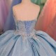 2025 Blue Quinceanera Dress Sweet 15 Evening Dress Crystal Sleeveless Ball Gown Beading Vestidos De Xv Anos
