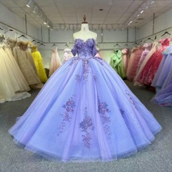 2025 Purple Quinceanera Dress Sweet 15 Evening Dress Crystal Sleeveless Ball Gown Beading Vestido De Nina De Las Flores
