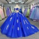 2025 Quinceanera Dresses Blue Prom Dress Customized Beautiful Cap Sleeve Vestido De 15 Anos Quinceanera Dresses vestidos de quinceañera