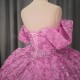 Ball Gown Pink Quinceanera Dress 2024 Short Sleeves Gril Sweet 15 16 Birthday Party Gown Pageant vestido de novia