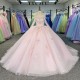 Ball Gown Quinceanera Dress for Women Tulle Lace Customized Strapless Lace Up Sequins Made To Order Vestidos De Gala