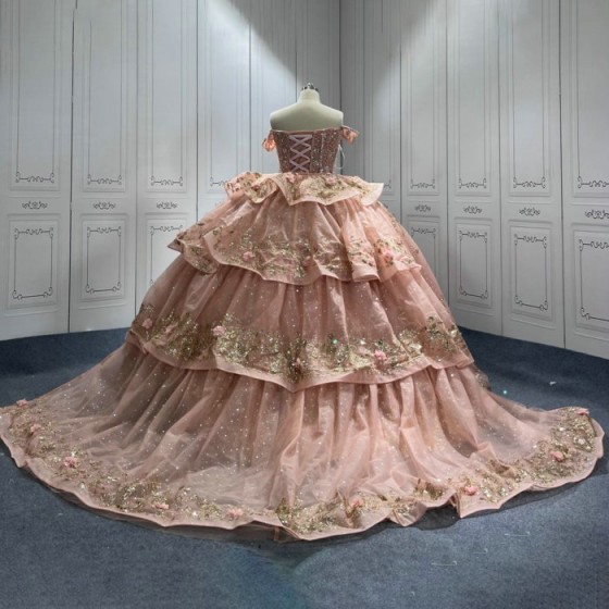 Beading Vestido De Quinceanera Pink Quinceanera Dress Sweet 15 Evening Dress Crystal Sleeveless Ball Gown 