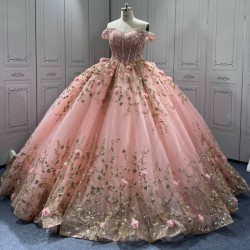 Beading Vestido De Quinceanera Pink Quinceanera Dress Sweet 15 Evening Dress Crystal Sleeveless Ball Gown 