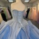 Beautiful Blue Quinceanera Dresses 2025 Sequin Mexican Layers Ball Gown Lace Up Sweet 16 Dress Vestidos De 15
