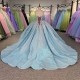 Beautiful Blue Quinceanera Dresses Customized With Beaded Vestido De 15 Sleeveless Quinceanera Fairy Sweet 16 Party
