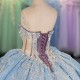 Beautiful Blue Quinceanera Dresses Customized With Beaded Vestido De 15 Sleeveless Quinceanera Fairy Sweet 16 Party
