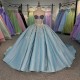 Beautiful Blue Quinceanera Dresses Customized With Beaded Vestido De 15 Sleeveless Quinceanera Fairy Sweet 16 Party