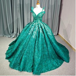 Beautiful Green Quinceanera Dresses V Neck Lace Birthday Party Dress Customized Beading Backless Vestido 15 Anos