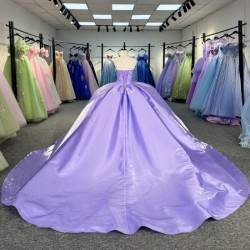Beautiful Purple Customized Ball Gown Quinceanera Dresses Ball Gown Strapless Graduation Party Dress vestidos de quinceañera