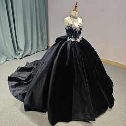 Black Shiny Princess Quinceanera Dresses Strapless Ball Gown Sweet 16 Dress Lace Beads 15th Party Gown vestido de 15 anos