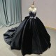 Black Shiny Princess Quinceanera Dresses Strapless Ball Gown Sweet 16 Dress Lace Beads 15th Party Gown vestido de 15 anos