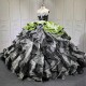 Black Quinceanera Dress Sweet 15 Evening Dress Crystal Sleeveless Ball Gown Beading Vestido De Quinceanera