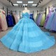 Blue Ball Gown Princess Girl Sweet 15 Quinceanera Dresses Floor Length Beauty Customize Prom Party Gowns Dress vestidos 15 años