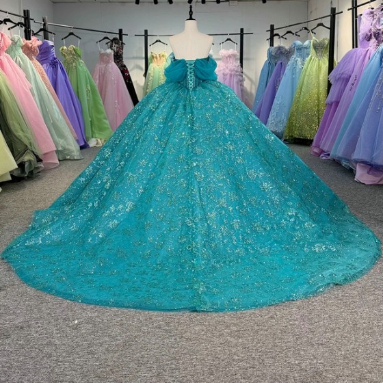 Blue Ball Gown Princess Girl Sweet 15 Quinceanera Dresses Floor Length Customize Prom Party Gowns Dress vestidos de quinceanera 
