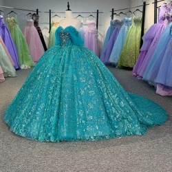 Blue Ball Gown Princess Girl Sweet 15 Quinceanera Dresses Floor Length Customize Prom Party Gowns Dress vestidos de quinceanera 