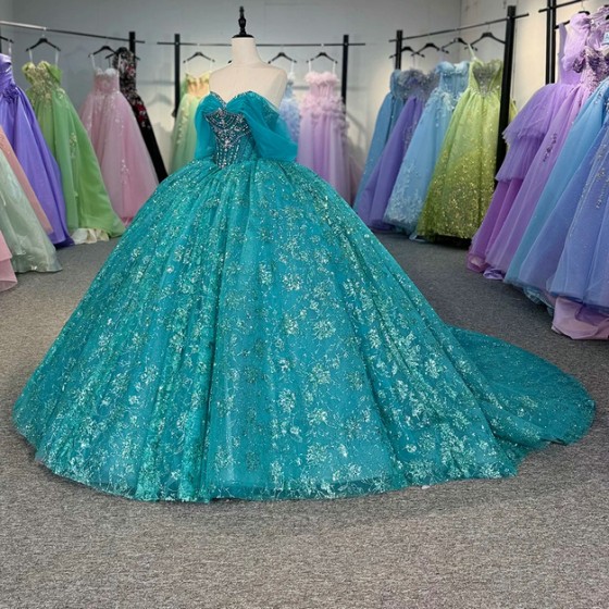 Blue Ball Gown Princess Girl Sweet 15 Quinceanera Dresses Floor Length Customize Prom Party Gowns Dress vestidos de quinceanera 