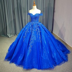 Blue Ball Gown Quinceanera Dresses Shiny Beaded Customized Party Floor-length Birthday Gown vestido de 15 quinceañera