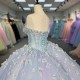 Blue Princess Ball Gown 2025 Quinceanera Dresses Strapless Appliques Beads Birthday Party For 15th Girls