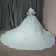 Blue Princess Girl Quinceanera Dresses Customized Appliques Lace Up Bow Vestido De xv Anos Sweet 15 16 Party Prom Dress