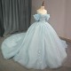 Blue Princess Girl Quinceanera Dresses Customized Appliques Lace Up Bow Vestido De xv Anos Sweet 15 16 Party Prom Dress