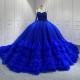 Blue Quinceanera Dress Sweet 15 Evening Dress Crystal Sleeveless Ball Gown Beading Vestido De Quinceanera