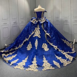 Blue Quinceanera Dress Sweet 15 Evening Dress Crystal Sleeveless Ball Gown Beading Vestido De Quinceanera