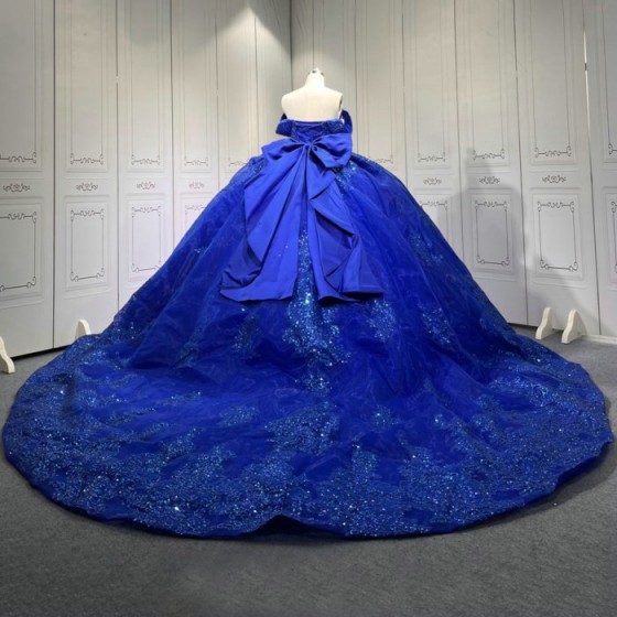 Blue Quinceanera Dress Sweet 15 Evening Dress Crystal Sleeveless Ball Gown Beading Vestido De Quinceanera