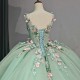 Blush Green Sparkly Princess Quinceanera Dresses 2024 Tank Corset Puffy vestido de 15 quinceanera Prom Sweet 16 Gown