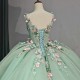 Blush Green Sparkly Princess Quinceanera Dresses 2024 Tank Corset Puffy vestido de 15 quinceanera Prom Sweet 16 Gown