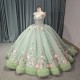 Blush Green Sparkly Princess Quinceanera Dresses 2024 Tank Corset Puffy vestido de 15 quinceanera Prom Sweet 16 Gown