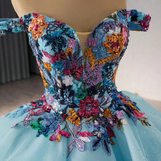 Cake Quinceanera Dress Sweet 16 Ball Gown Off The Shoulder Mexico Beading Princess Lace Up Embroidery vestido de 15 quinceanera 