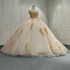 Champagne Quinceanera Dress Sweet 15 Evening Dress Crystal Sleeveless Ball Gown Beading Vestido De Nina De Las Flores