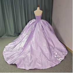 Charming Stain Quinceanera Dress Ball Gown 2024 Classic Appliques Dress Elegant Strapless Gown 16 Party Gown vestidos 15 anos 
