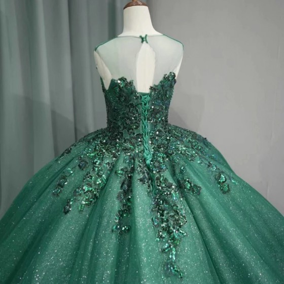 Classic Ball Gown Quinceanera Dress Customized O-neck Sleeveless Sweep Train Party Fashion Dresses vestidos de quinceanera