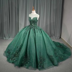 Classic Ball Gown Quinceanera Dress Customized O-neck Sleeveless Sweep Train Party Fashion Dresses vestidos de quinceanera