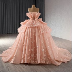 Colorful Princess Quinceanera Dresses Ball Gown Strapless 3D Butterfly Sweet 16 Dresses Anos vestidos de quinceanera