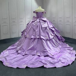 Crystal Purple Quinceanera Dress Sweet 15 Evening Dress Sleeveless Ball Gown Beading Vestido De Quinceanera
