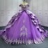 Crystal Purple Quinceanera Dress Sweet 15 Evening Dress Sleeveless Ball Gown Beading Vestido De Quinceanera