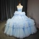 Customized Blue Long Cheap Quinceanera Dresses Ball Gown Strapless Organza Graduation Party Dress vestido de 15 quinceanera