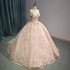 Customized Quinceanera Dresses Plus Size Ball Gown Beaded Back Lace Up Corset Princess Ball Gown Personalised vestido de 15 años
