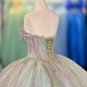 Elegant Girls Green Mexican Ball Gown Beautiful Customized Lace-Up Corset Sweet Quinceanera Dresses Pageant vestidos 15 años