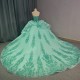 Elegent Sparkly Mint Green Quinceanera Dress Tiptop Ball Gown Strapless Mexico Beaded Corset Sweet 16 Vestidos De 15 Anos