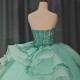 Elegent Sparkly Mint Green Quinceanera Dress Tiptop Ball Gown Strapless Mexico Beaded Corset Sweet 16 Vestidos De 15 Anos