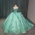 Elegent Sparkly Mint Green Quinceanera Dress Tiptop Ball Gown Strapless Mexico Beaded Corset Sweet 16 Vestidos De 15 Anos