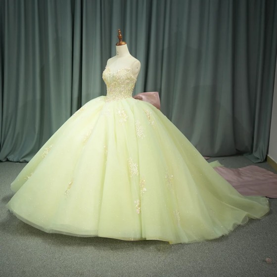 Factory Wholesale Quinceanera Dresses Ball Gown With Strapless Floral Beaded Mexican Sweet 16 Dresses 15 Anos vestidos 15 anos